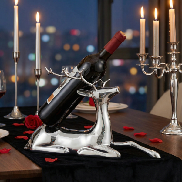 Снимка на Декоративна стойка за вино елен Deer | Огледална | 40cm