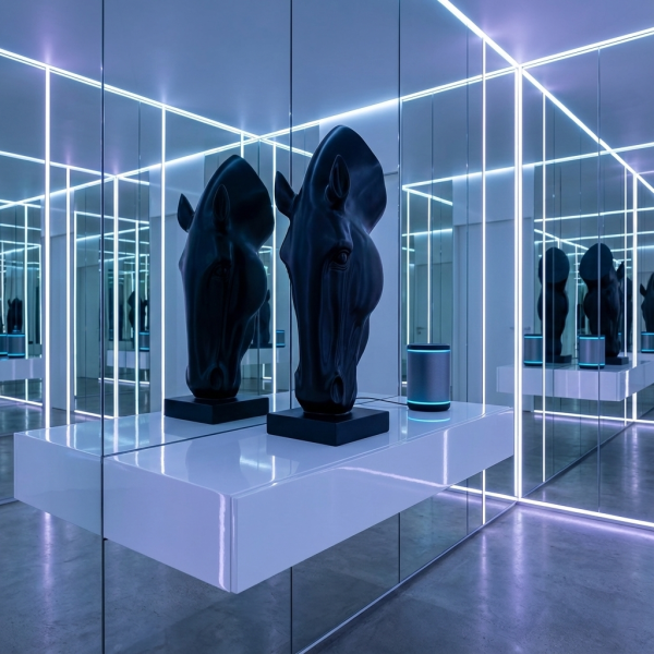 Снимка на Скулптура на конска глава Black Horse | 70 см | Черна смола