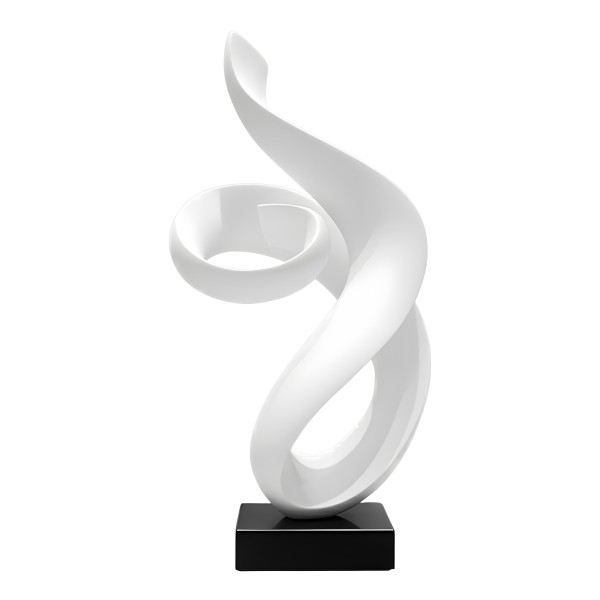 Снимка на Абстрактна бяла скулптура Flow | Тип спирала | 62cm