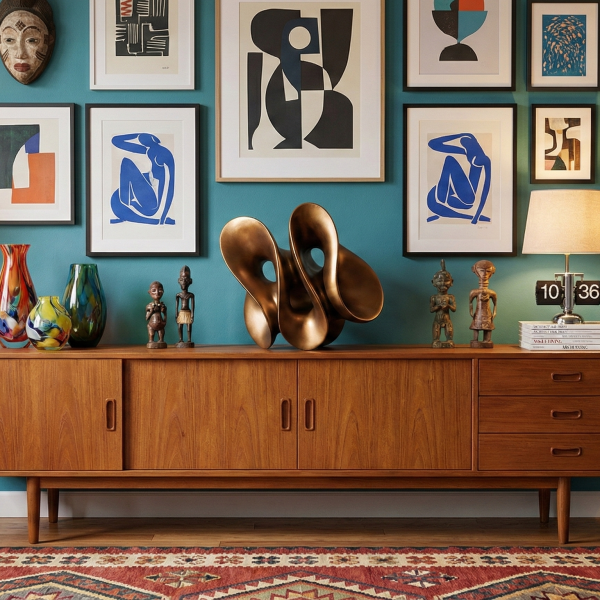 Снимка на Бронзова абстрактна скулптура Shape | Преплетени вълни | 42cm