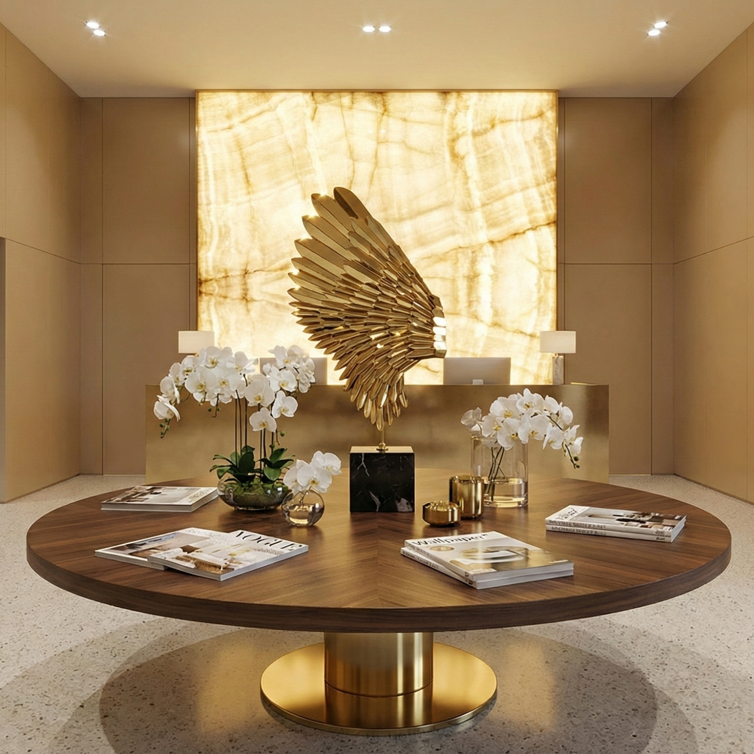 Снимка на Декоративна скулптура златно крило Wing | 83 см | Алуминий