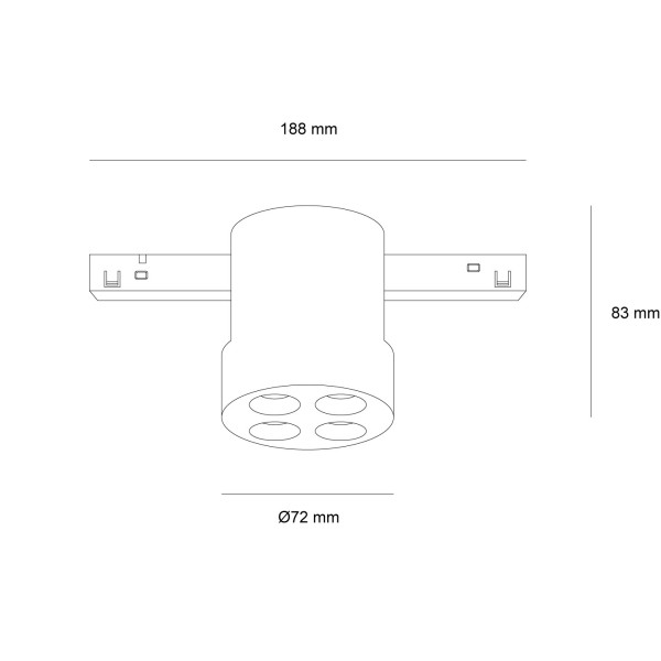 Снимка на Осветително тяло Achil R Darklight за магнитна система 23mm OM и ОМ Slim - Релсово осветление