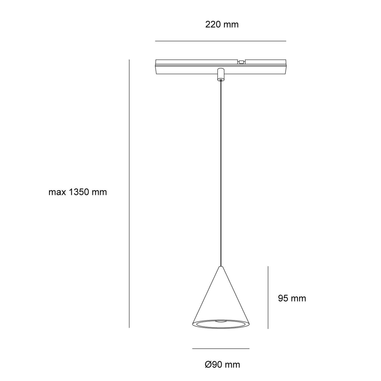 Снимка на Висящо LED осветително тяло Conus Magnet за магнитна система 15PCB - 15PCB BM