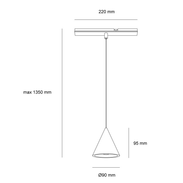 Снимка на Висящо LED осветително тяло Conus Magnet за магнитна система 15PCB - 15PCB BM