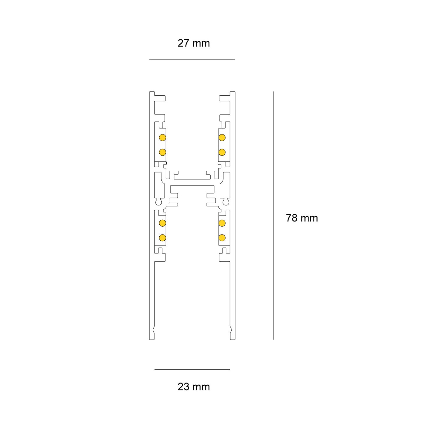Детайлно изображение на Магнитна система Magnet Line Up&Down 23mm за висящ монтаж Снимка на Магнитна система Magnet Line Up&Down 23mm за висящ монтаж - Релсово осветление