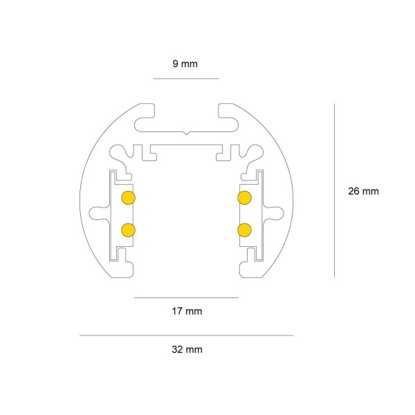 Детайлно изображение на Магнитно-релсова LED система Multitrack 23mm Снимка на Магнитно-релсова LED система Multitrack 23mm - Curve Line